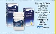 Clicks B Complex 60, 120 Or 365 Tablets(Excl Pay Less B Complex 30 Tablets)-Per Pack