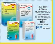 Clicks Multivitamin A-Z & Mature 30 Or 90 Tablets-Per Pack