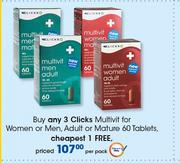 Clicks Multivit For Women Or Men, Adult Or Mature 60 Tablets-Per Pack