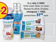 GNC Total Lean Bars Or Lean Ready To Drink Shakers-Each