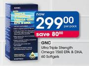 GNC Ultra Triple Strength Omega 1560 EPA & DHA 60 Softgels-Per Pack