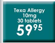 Texa Allergy 10mg 30 Tablets