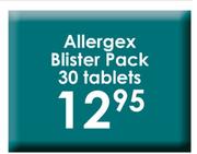 Allergex Blister Pack 30 Tablets