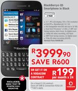 Blackberry Q5 Smartphone In Black-On A Smart S