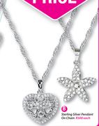 Sterling Silver Pendant On Chain Each