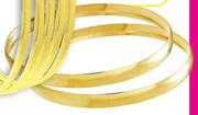 4mm 9ct Gold 'C' Shaped Bangles Each
