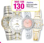 Digitime Gents and Ladies Watch Sets-Per Set