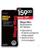 GNC Mega Men Multivitamin 30 Tablets