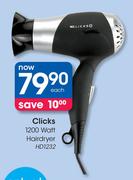Clicks 1200W Hairdryer HD1232
