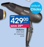 BaByliss 2000 Watt AC Hairdryer 6634E