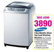Samsung 13kg Metallic Silver Top Load Washing Machine WA13F5S4UWA