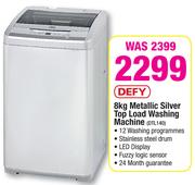 Defy 8kg Metallic Silver Top Load Washing Machine DTL140