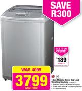 LG 14kg Metallic Silver Top Load Washing Machine T1449TEFT1