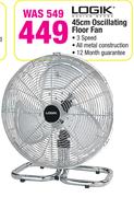 LOGIK 45cm Oscillating Floor Fan