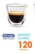 Delonghi Espresso Glasses-Per 2 Pack