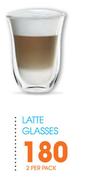 Delonghi Latte Glasses-Per 2 Pack