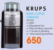 Krups Burr Coffee Grinder GVX2