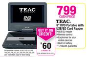 Teac 9" DVD Portable With USB/SD Card Reader