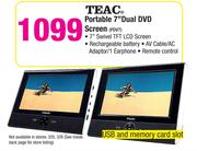 Teac Portable 7" Dual DVD Screen PDV7
