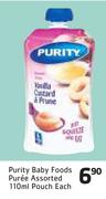 Purity Baby Foods Puree Assorted-110ml Pouch