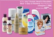 Aussie, Head & Shoulders, Nice'n Easy Or Pantene Hair Products-Each