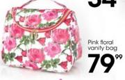 Pink Floral Vanity Bag