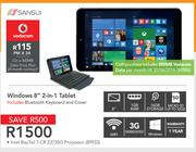 Sansui Windows 8" 2-In-1 Tablet Plus Bluetooth Keyboard And Cover