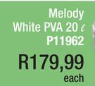 Melody White PVA 20Ltr P11962-Each