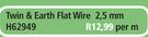 Twin & Earth Flat Wire 2.5mm H62949-Per m