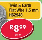 Twin & Earth Flat Wire 1.5mm H62948-Per m