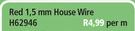 Red House Wire 1.5mm H62946-Per m