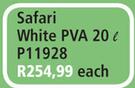 Safari White PVA 20Ltr P11928-Each