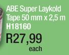 ABE Super Laykold Tape 50mm x 2.5m H18160-Each