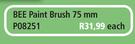 Bee Paint Brush 75mm P08251-Each