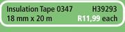 Insulation Tape 0347 18mm x 20m H39293-Each