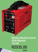 Welding Machine Inverter 200A Matweld J22180-Each