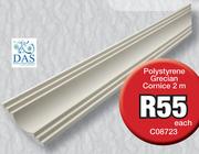 Polystyrene Grecian Cornice 2m C08723-Each