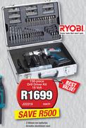 Ryobi 158 Piece Drill Driver Kit 18 Volt J22219-Each