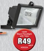 150W Black Floodlight With Tube H30224-Each