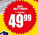 Boys’ Golf T-Shirts 7-14 Years