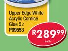 Upper Edge White Acrylic Cornice Glue 5L P09553-Each