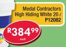 Medal Contractors High Hiding White 20L P12082-Each