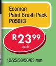 Ecoman Paint Brush Pack 12/25/38/50/63mm P05613-Each