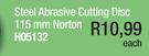 Steel Abrasive Cutting Disc 115mm Norton H05132-Each