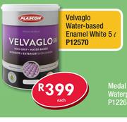 Plascon Velvaglo Water-Based Enamel White 5L P12570-Each