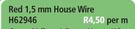 Red House Wire 1.5mm H62946-Per M