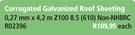 Corrugated Galvanized Roof Sheeting 0.27mmx 4.2m Z100 8.5(610) Non-NHBRC R02396-Each