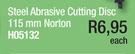 Steel Abrasive Cutting Disc 115mm Norton H05132-Each