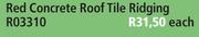 Red Concrete Roof Tile Ridging R03310