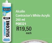 Alcolin Contractor's White Acrylic P08321-260ml Each